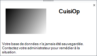 Base de données non sauvegardée