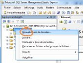 Image dans le menu contextuel de base de données, sélectionner nouvelle base de données